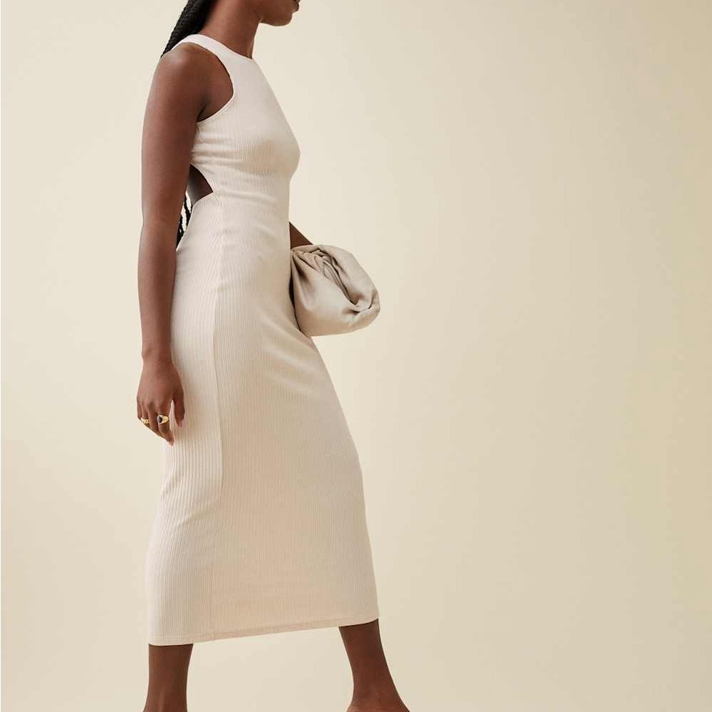 Reformation Candice Ribbed Open Back Maxi Dress S